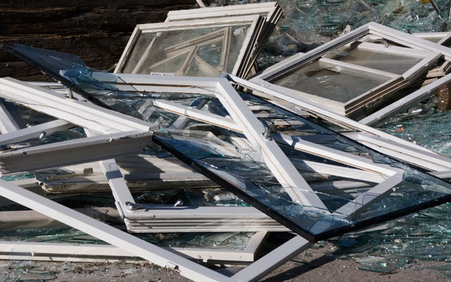 PVCu windows in landfill